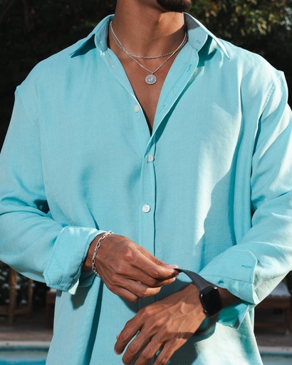 Aqua Linen Shirt
