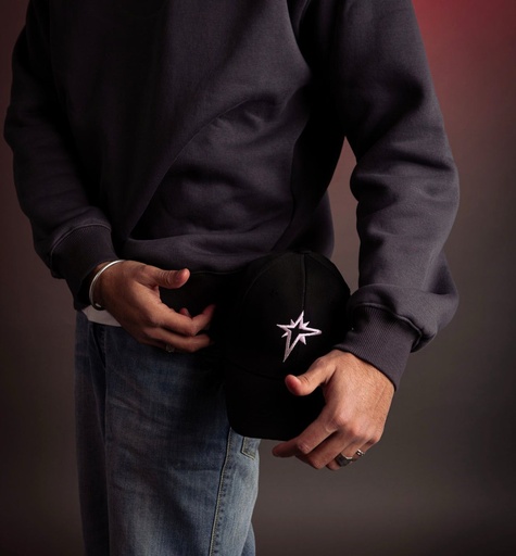 Black With Rose Star Cap